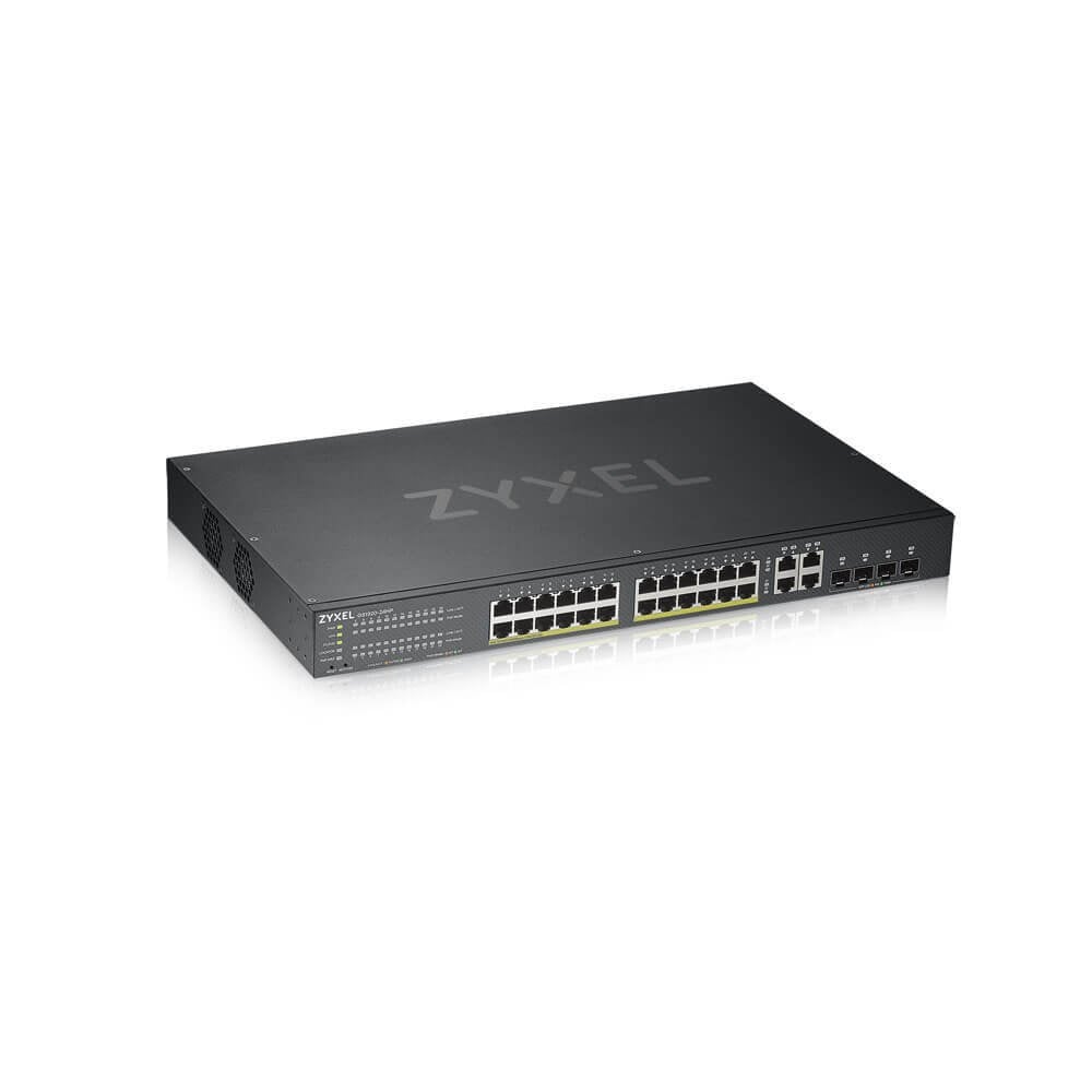 ZYXEL NEBULA GS1920-24HP V2 24P 100/1000 + 4xDUALSFP L2 YÖNETİLEBİLİR HYBRID POE SWITCH (375 WATT)