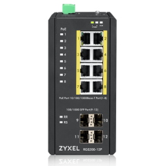 ZYXEL RGS200-12P 8x10/100/1000+4 SFP YÖNETİLEBİLİR POE ENDÜSTRİYEL SWITCH