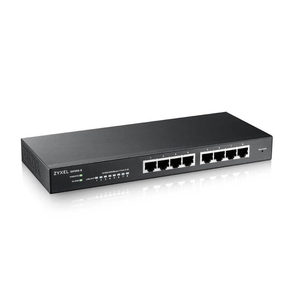 ZYXEL GS1915-8 8P 100/1000 SMART YÖNETİLEBİLİR HYBRID NEBULAFLEX SWITCH