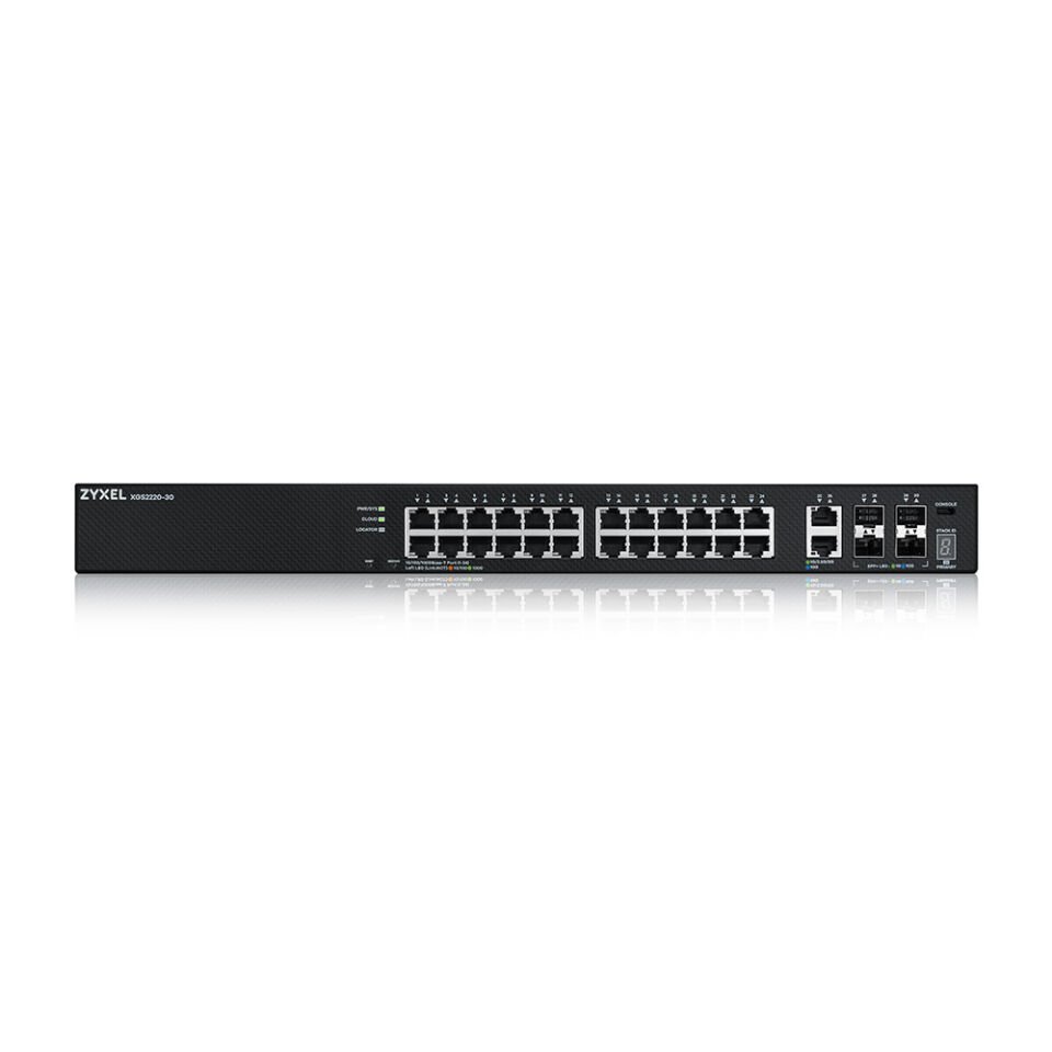 ZYXEL XGS2220-30 24 PORT GIGABIT RJ45 + 4x10G SFP PORT + 2 10G RJ45 L3 ACCESS SWITCH
