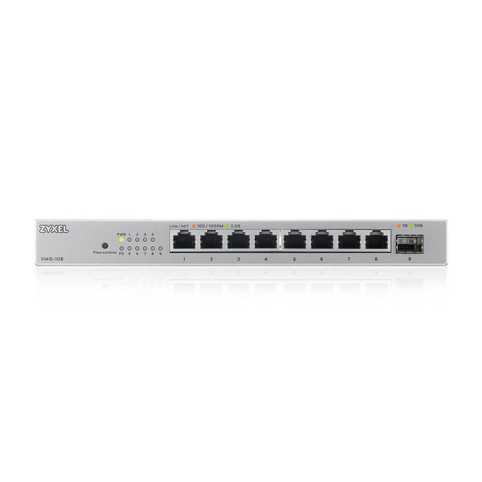 ZYXEL XMG-108 8 PORT 2.5G + 1G SFP/10G SFP+ MULTIGIGABIT METAL YONETILEMEZ DESKTOP SWITCH