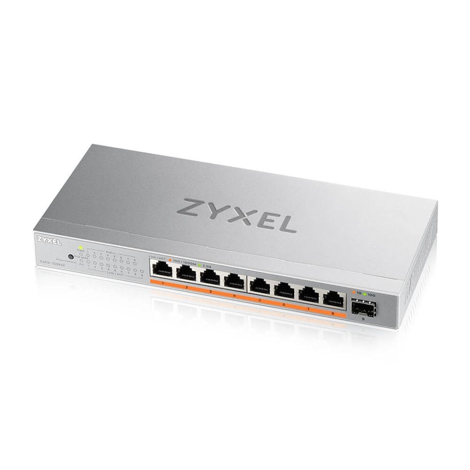 ZYXEL XMG-108HP 8 PORT 2.5G PoE + 10G UPLINK MULTIGIGABIT METAL YONETILEMEZ DESKTOP SWITCH