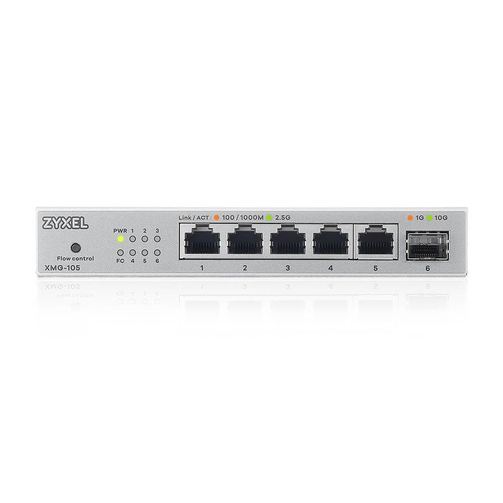 ZYXEL XMG-105 5 PORT 2.5G + 1G SFP/10G SFP+ MULTIGIGABIT METAL YONETILEMEZ DESKTOP SWITCH